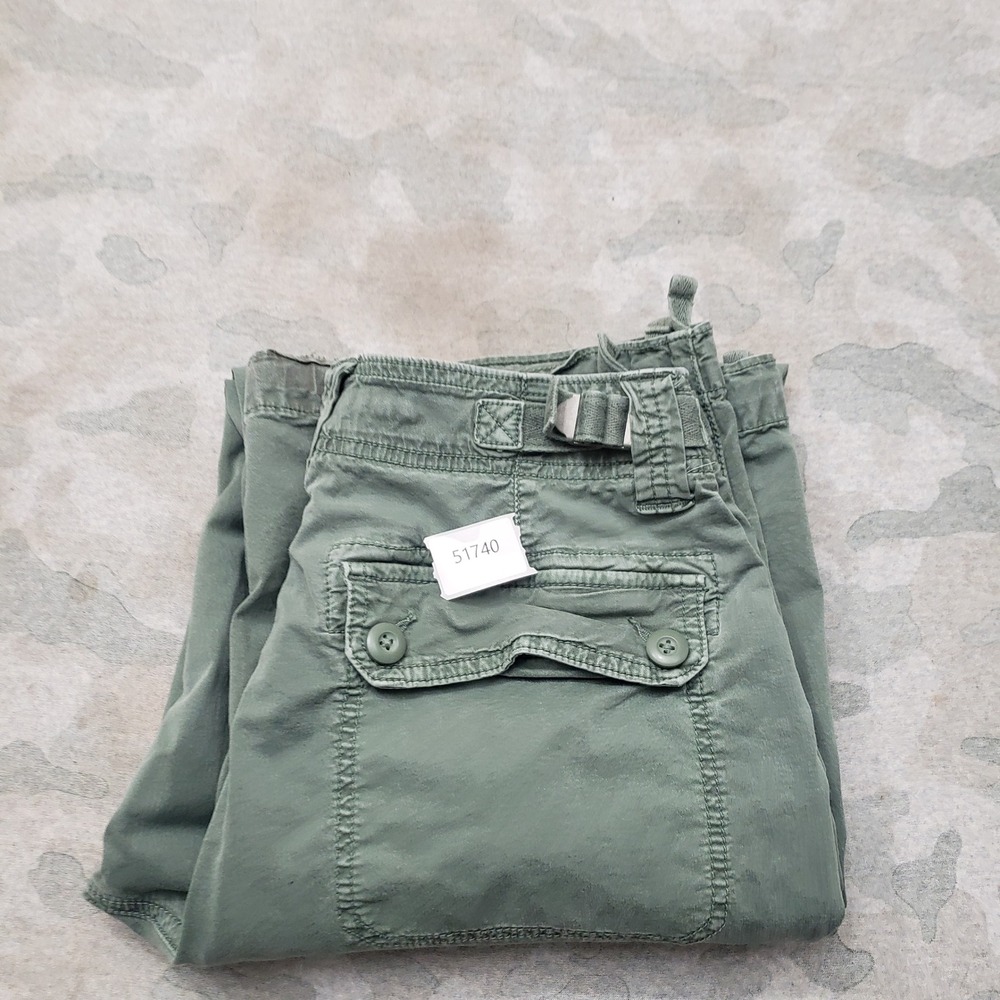 American Eagle Pants Womens 6 Long Green Stove Pipe Wide Leg Pockets Preppy - Picture 12 of 12